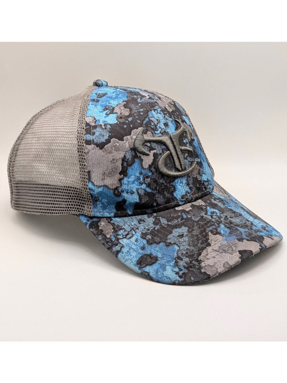 True Timber Camo Hat Mesh Back Riptide Water SnapBack Trucker Gray Blue Fishing
